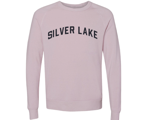 Silver Lake Staten Island Crew Neck Pullover Sweatshirt in Dusty Rose