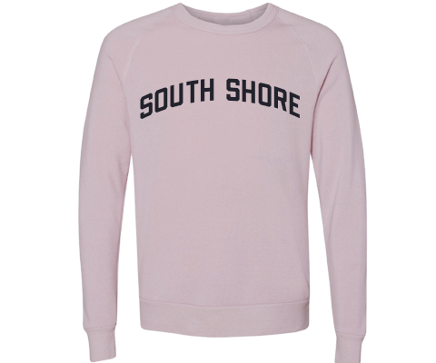 South Shore Staten Island Crew Neck Pullover Sweatshirt in Dusty Rose