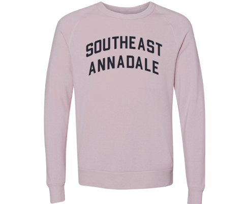 Southeast Annadale Staten Island Crew Neck Pullover Sweatshirt in Dusty Rose