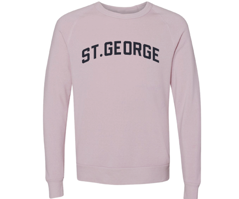 St. George Staten Island Crew Neck Pullover Sweatshirt in Dusty Rose