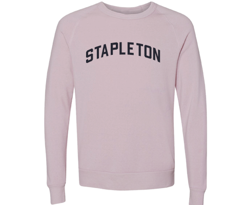 Stapleton Staten Island Crew Neck Pullover Sweatshirt in Dusty Rose