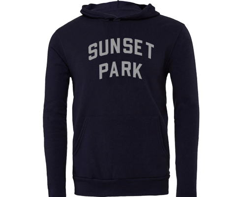 Sunset Park Brooklyn Sport Hoodie with Pocket in Navy