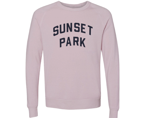 Sunset Park Brooklyn Crew Neck Pullover Sweatshirt in Dusty Rose