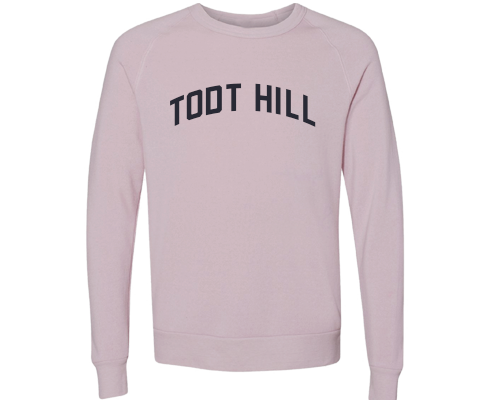 Todt Hill Staten Island Crew Neck Pullover Sweatshirt in Dusty Rose