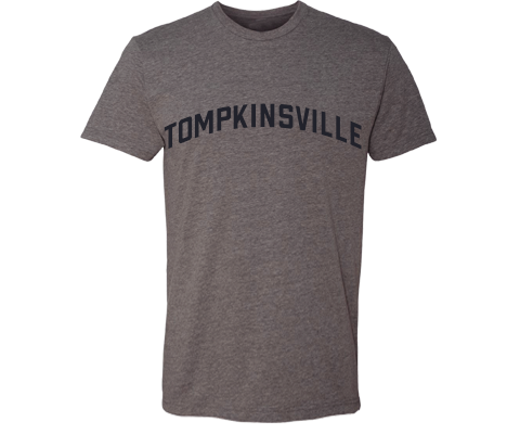 Tompkinsville Staten Island Classic Sport Adult Tee Shirt in Deep Heather Gray