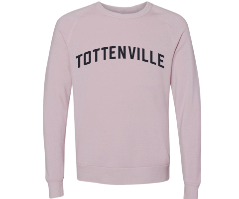 Tottenville Staten Island Crew Neck Pullover Sweatshirt in Dusty Rose