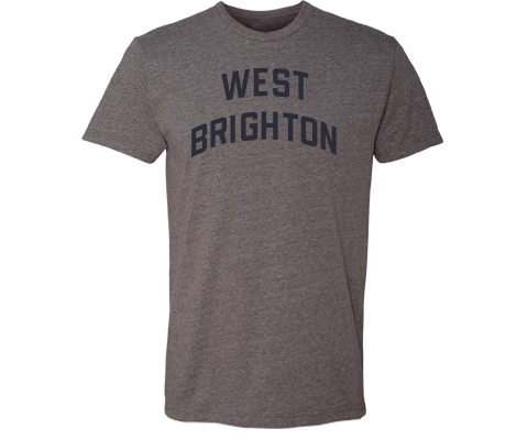 West Brighton Staten Island Classic Sport Adult Tee Shirt in Deep Heather Gray