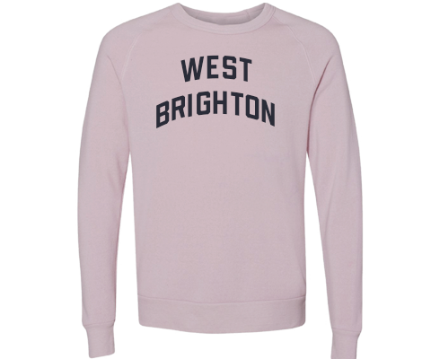 West Brighton Staten Island Crew Neck Pullover Sweatshirt in Dusty Rose