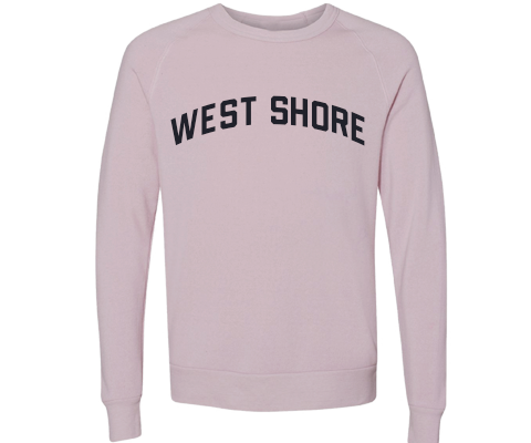 West Shore Staten Island Crew Neck Pullover Sweatshirt in Dusty Rose