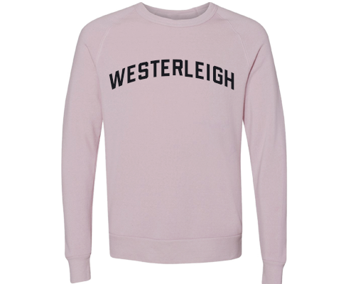Westerleigh Staten Island Crew Neck Pullover Sweatshirt in Dusty Rose