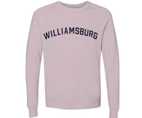 Williamsburg Brooklyn Crew Neck Pullover Sweatshirt in Dusty Rose