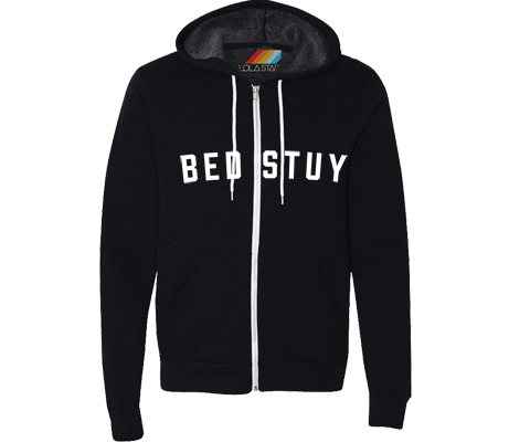 Bed-Stuy Black Zip Up Sweatshirt