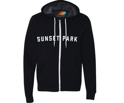 Sunset Park Black Zip Up Sweatshirt
