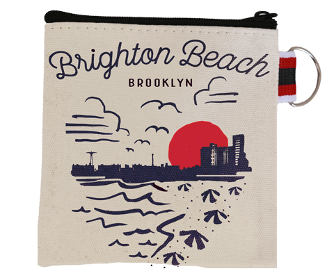 Brighton Beach Brooklyn Sketch Coin Purse
