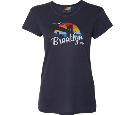 Brooklyn tee shirt for ladies, fun retro style,handmade gifts for her made in Brooklyn NY 