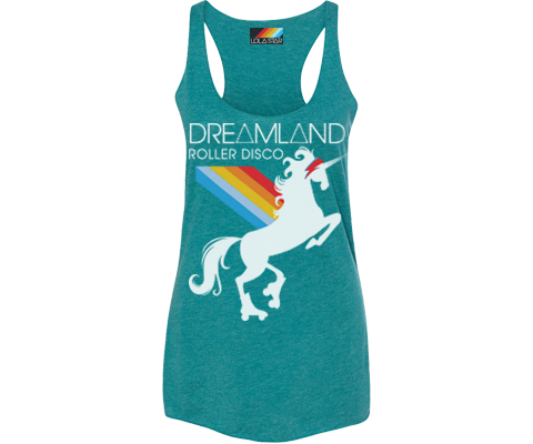 Roller skating tank top for ladies,fun unicorn design, handmade gifts for her made in Brooklyn NY 