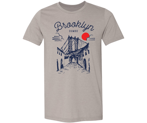 Dumbo Sketch Brooklyn Adult Tee in Stone – New York is My Happy Place
