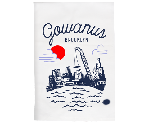 Gowanus Brooklyn Sketch Kitchen Tea Towel