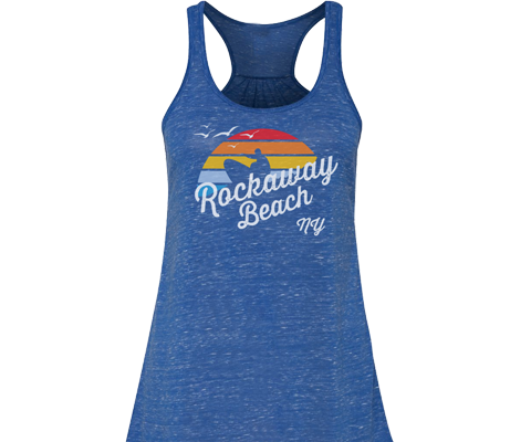 Rockaway Beach fun surf style tank top for ladies, handmade gifts for her made in Brooklyn NY 