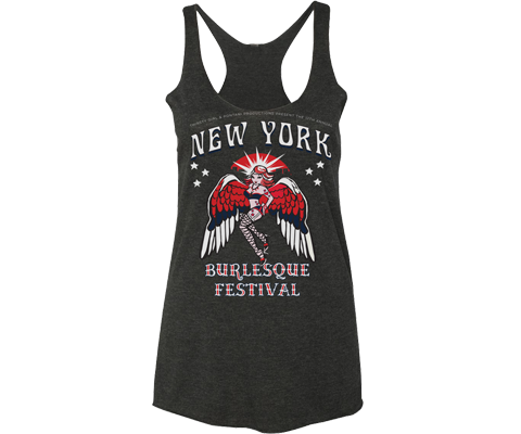 Burlesque tank top for ladies, black tank top, retro style,Handmade gifts for her made in Brooklyn NY