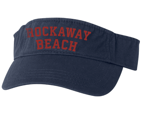 Rockaway Beach visor, Rockaway Beach print on a classic sporty visor in a variety of colors, hand-printed, handmade gifts for everyone made in Brooklyn NY