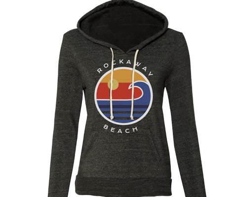 Rockaway beach hoodie for ladies, colorful design,Handmade gifts for her made in Brooklyn NY