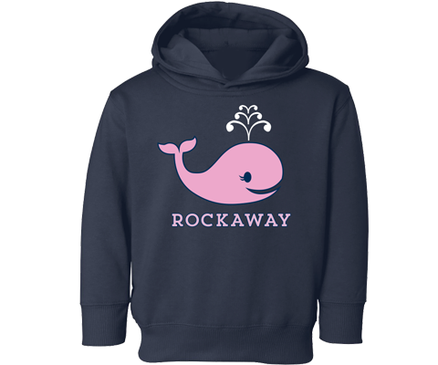 Adorable Rockaway kids fleece hoodie with a cute whale design on a navy blue backdrop. Fleece kids hoodie. It is a fall fashion must have. Handmade for kids in Brooklyn New York.