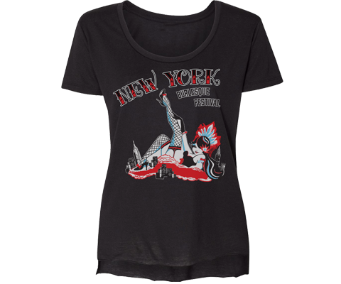 Retro style tee shirt for ladies, v neck style, handmade gifts for her made in Brooklyn NY 