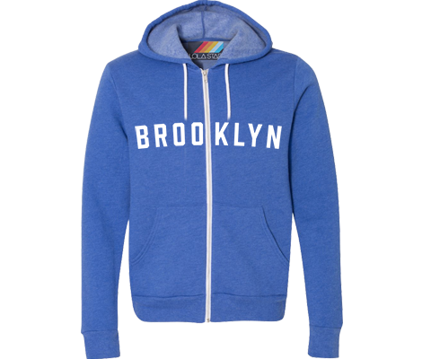 A must-have Brooklyn kid's bright blue hoodie. Brooklyn print on a bright blue backdrop youth hoodie. Handmade for kids in Brooklyn New York. With lots of neighborhood titles available. The choice is yours. 