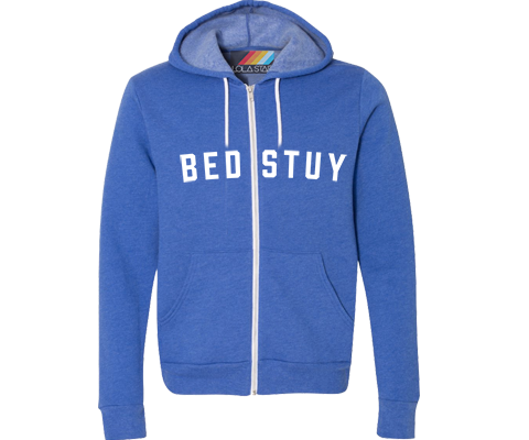 Bed-Stuy Blue Zip Up Sweatshirt