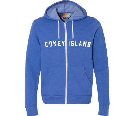 Coney Island Blue Zip Up Sweatshirt