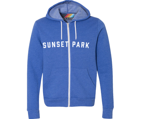 Sunset Park Blue Zip Up Sweatshirt