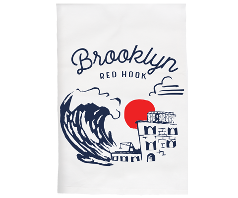 Red Hook Brooklyn Sketch Kitchen Tea Towel
