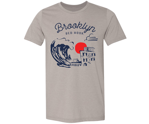 Red Hook Brooklyn Town Adult Tee in Stone