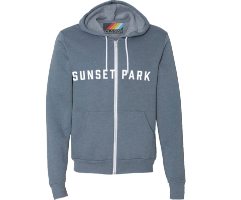 Load image into Gallery viewer, Sunset Park Slate Zip Up Sweatshirt
