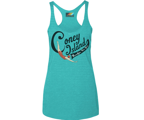 Classic coney island tank top for ladies,retro style,handmade gifts for her made in Brooklyn NY 