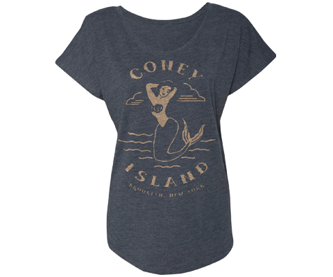Vintage Mermaid Coney Island Flowy Scoop Neck Tee Shirt